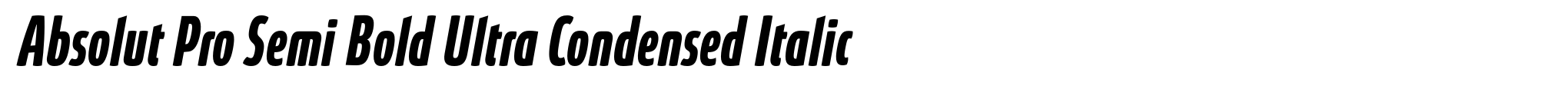 Absolut Pro Semi Bold Ultra Condensed Italic image